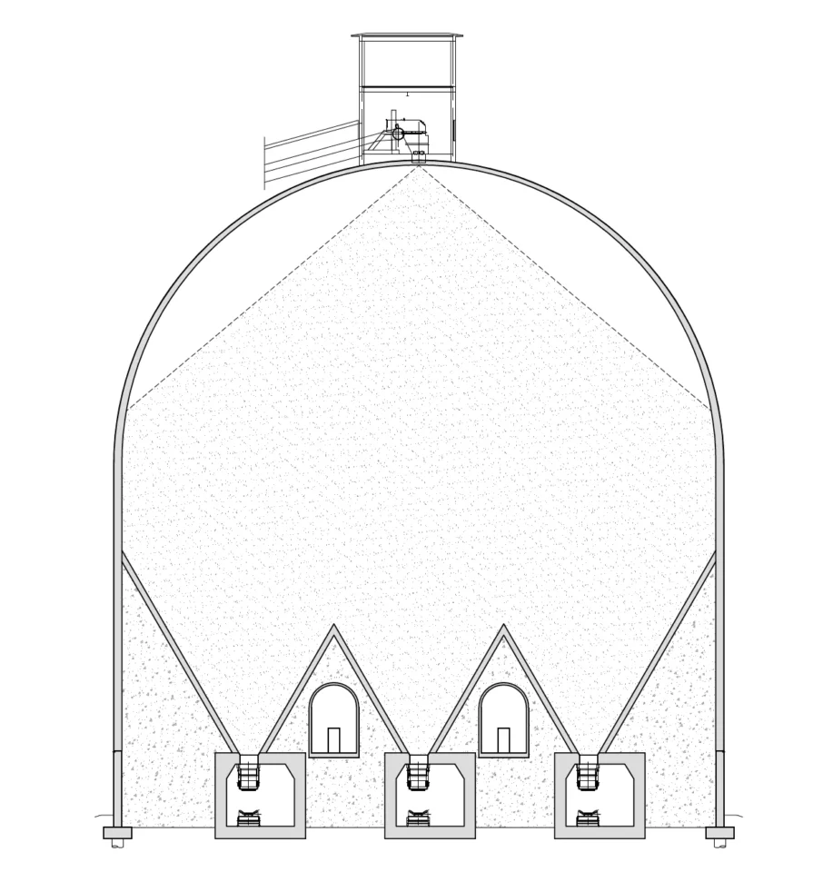 hopper system for coal reclaim